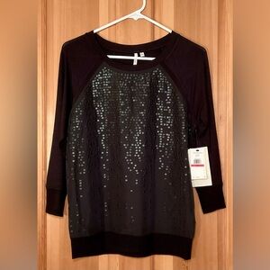 NWT Calvin Klein Jeans Baseball-Style Sequined Top